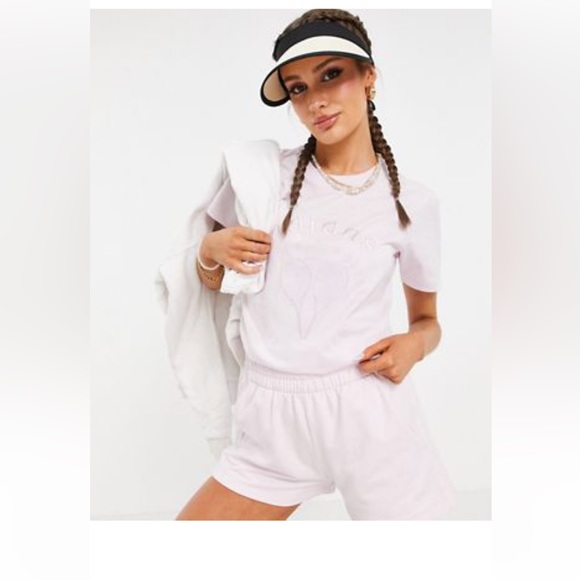 Adidas Originals “tennis luxe” logo t shirt and shorts set - Picture 1 of 6